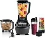 Ninja Kitchen System | All-in-One Food Processor &amp; Blender for Smoothies | Includes Pitcher, (2) 16 oz. To-Go Cups &amp; 8-Cup Bowl | Makes Salsa, Dough, Shakes, &amp; Frozen Drinks | 1500W | Black | BL770
