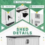 Devoko Outdoor Storage Cabinet 26 Cu Ft with Lockable Doors, Horizontal Storage Shed Waterproof Patio Tools Storage Box for Sofa Cushions, Gardening Tools and Accessories (White) - Image 2