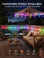 Govee Smart Outdoor String Lights 2, 144ft Outdoor Lights with Dimmable Warm White LED Bulbs, 47 Scene Modes for Patio, Backyard, Balcony, IP65 Waterproof, Works with Alexa, App Control - Image 2