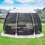 Alvantor Pop Up Screen House Gazebo with Mosquito Netting, Instant UV Resistant Sun Shelter for Patio &amp; Backyard, Portable Canopy Tent for 2-10 Person
