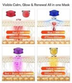 Red Light Therapy Mask for Face &amp; Neck – 4 Light Modes with 850nm NIR, Red, Yellow &amp; Blue LED Light Therapy, 2600mAh Rechargeable LED Face Mask for Anti-Aging, Skin Firming &amp; Radiant Glow at Home - Image 3