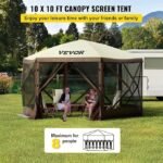 VEVOR Pop Up Gazebo Screen Tent, Pop-Up Instant Gazebo Tents with Mosquito Netting Outdoor Canopy, 6 Sided Sun Shelter 10x10ft with 6 Removable Wind Cloths &amp; 2 Mesh Windows, Pavilion Tent for Patio - Image 4