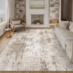8×10 Washable Area Rug Brown Grey Abstract Non Slip Soft Low Pile Rug for Living Room Bedroom Dining Room Office Neutral Modern Indoor Large Throw Carpet for Home Decor Visit the WondRg Store - Image 5