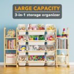 SpaceAid Toy Storage Organizer with 6 Shelves and 12 Bins, Bookshelf/Bookcase, Kids Bin Shelf, Toys Box for Playroom Organization for Bedroom &amp; Room Decor, White, 52.3″ W - Image 4