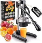 Zulay Kitchen Cast Iron Juicer – Easy-to-Clean Heavy-Duty Manual Juicer, Professional Citrus Juicer – Stainless Steel Lemon Squeezer – Manual Citrus Press &amp; Orange Squeezer – Orange Juicer (Black)