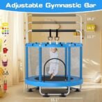 ZCMHAXJ 55″ Trampoline for Kids with Enclosure, 440lbs Capacity Indoor &amp; Outdoor Toddler Trampoline with Adjustable Gymnastics Bar &amp; Toys, for Boys &amp; Girls - Image 3