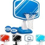 GoSports Splash Hoop Swimming Pool Basketball Game, Includes Poolside Water Basketball Hoop, 2 Balls and Pump – Choose Your Style