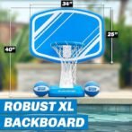 GoSports Splash Hoop Swimming Pool Basketball Game, Includes Poolside Water Basketball Hoop, 2 Balls and Pump – Choose Your Style - Image 4