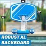 GoSports Splash Hoop Swimming Pool Basketball Game, Includes Poolside Water Basketball Hoop, 2 Balls and Pump – Choose Your Style - Image 4