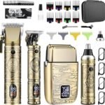 GSKY Hair Clippers for Men Professional, Beard Trimmer Kits &amp; Sets, Cordless Mens Hair Trimmer, Electric Shavers, Haircutting Machine with LED Display, for Barber