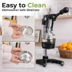 Zulay Kitchen Cast Iron Juicer – Easy-to-Clean Heavy-Duty Manual Juicer, Professional Citrus Juicer – Stainless Steel Lemon Squeezer – Manual Citrus Press &amp; Orange Squeezer – Orange Juicer (Black) - Image 2