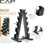 CAP Barbell Rubber Coated Dumbbell Weight Set with Vertical Rack | 100 lb, 150 lb, and 210 lb Options - Image 4
