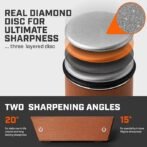 The Original Tumbler Rolling Knife Sharpener™ – Knife Sharpening Made Easy – Rolling Knife Sharpener Tool for Kitchen Knives – Knife Sharpener Kit Offers 15 &amp; 20 Degree Sharpening (Wood) - Image 3