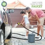 J&amp;B XpandaHose 150ft Expandable Garden Hose – Ultra-Strong 3750D, 4-Layer Latex Core, Brass 3/4″ Connectors, 10-Pattern Nozzle &amp; Storage Bag – Lightweight, Kink-Reducing, Leak-Resistant - Image 3