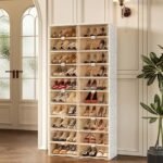 ANTBOX Portable Shoe Rack Organizer for Closet Entryway, Stackable Sneaker Storage Shoe Cabinet with Magnetic Clear Door, Large Plastic Storage containers Bins with Lids 10 Tiers 40 Pairs - Image 4