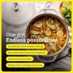 Lodge Essential Enamel Cast Iron Dutch Oven – Perfect for Bread Baking, Braising, Marinating &amp; Slow Cooking – Features Moisture-Sealing Lid &amp; Dual Handles – Kitchen Essentials – 6 Quarts – Oyster White - Image 5