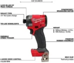 Milwaukee M18 FUEL 18V Lithium-Ion Brushless Cordless Combo Kit with Two 5.0 Ah Batteries, 1 Charger, 2 Tool Bags (7-Tool) - Image 2