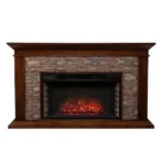 Unbranded Null Ithaca 60 In. W Simulated Stone Electrics Fireplaces