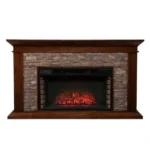 Unbranded Null Ithaca 60 In. W Simulated Stone Electrics Fireplaces