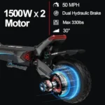 NANROBOT Electric Scooter Adults 50mph Dual Motor Electric Scooter with Suspension 80Miles Range Fast Sports Escooters Folding 10″ Off Road Tires 330LBS Max Loads Complies with UL2272 Certification - Image 4