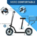 Hiboy MAX Pro Electric Scooter, 46.6 Mi Long Range, 22 MPH Power by 650W MAX Motor, 11” Pneumatic Tires, Split Hub Design, Dual Suspensions, 265lbs MAX Load, Commuting Electric Scooters for Adults - Image 2