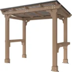 Veikous D Wooden Grills Gazebo Outdoor with Steel Roof - Image 2