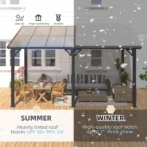 Aecojoy 10 ft. x 14 ft. Dark Gray Aluminums Patio Covers - Image 2