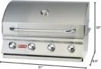 Bull Outlaw 30 inch 4 Burner Built in Natural Gas Grill - Image 3