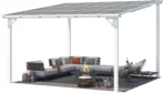 Aecojoy 12 ft x 12 ft White Aluminum Pergola with Canopys - Image 2