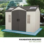 Lifetime Lockable Polyethylene Outdoor Storage Shed, 10′ x 8′, Tan &amp; Browns (60005) - Image 4