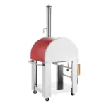 Empava PG06 Outdoor Woods Fired Pizza Ovens Stainless Steel Red with Wheel and Accessories - Image 3