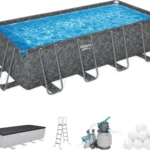 Bestway APX 365 18′ x 9′ x 52″ Rectangular Above Ground Swimming Pools
