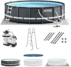 Intex Ultra XTR Frame 14′ x 42″ Round Above Ground Outdoor Swimming Pool Set with Sand Filter Pump, Ladder, Ground Cloth, and Pool Covers - Image 4