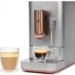 Café Affetto Automatic Espresso Machine + Milk Frother | Built-In &amp; Adjustable Espresso Bean Grinders | One-Touch Brew in 90 Seconds | Steel Silver, 1.2 Liter, (C7CEBBS2RS3)