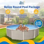 Blue Wave Belize 15-Feet Round 52-Inch Deep 6-Inch Top Rail Metal Wall Swimming Pool Packages - Image 3