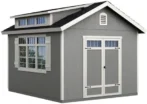 Handy Home Products Windemere 10×12 Do-it-Yourself Wooden Storage Shed with Floor, Beiges - Image 4